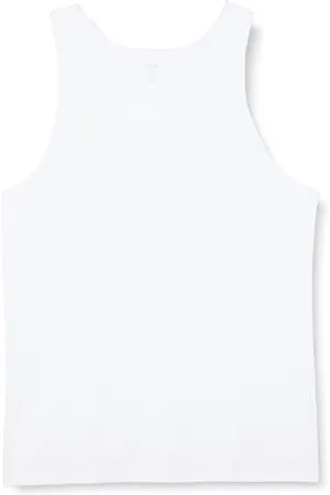 Dagi Débardeur sans Manches, col en U, régulier Gilet, Blanc, M Homme