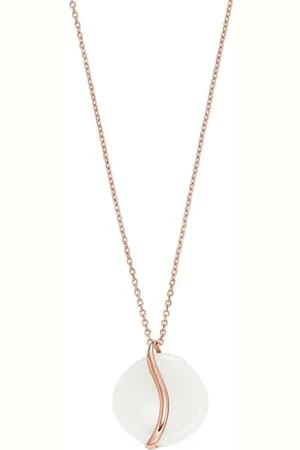 Skagen Collier pendentif Sofie , en verre de mer aux formes courbes, blanc, pour femme, SKJ1813791
