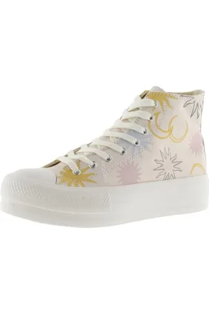 victoria Bottine Tribu Toile Imprimé Soleil & Logo Rétro & Double Plateforme 1061132 pour Femme 38