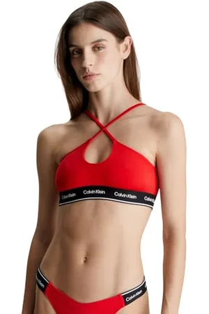 Calvin Klein Haut de Bikini Femme Halter Bralette sans Armatures, , L