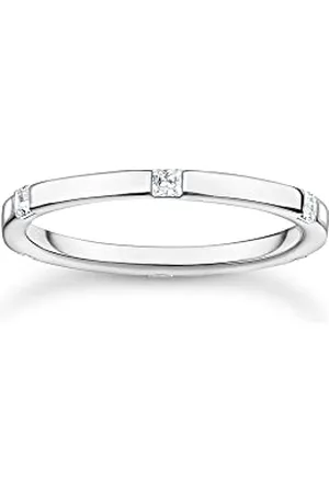Thomas Sabo Bague pour femme avec pierres blanches, 56, Argent sterling, Zircone cubique