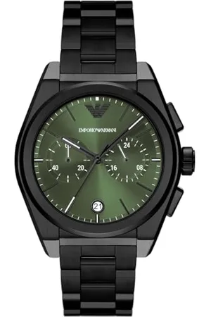 Emporio Armani Montre pour homme, mouvement quartz/chrono, boîtier de 43 mm, bracelet en acier inoxydable AR11562