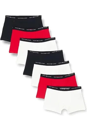 Tommy Hilfiger Garçon Boxershorts Caleçons Sous-Vêtement, Multicolore (Wh/ De/ Pr Re), 4-5 Ans