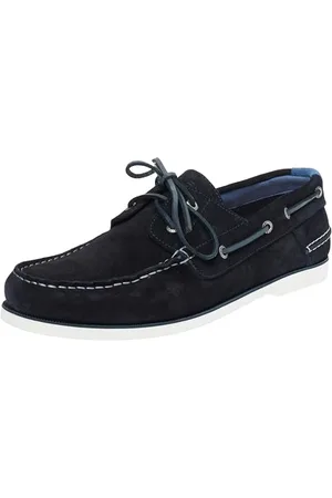 Tommy Hilfiger Homme Chaussures Bateau TH Boat Shoe Core Suede Daim, Bleu (desert Sky/Antique Blue), 40