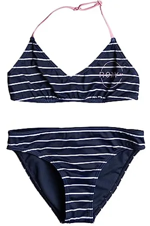 Roxy Bico Basic Stripe - Conjunto de Bikini Triangular Para Niñas 6-16