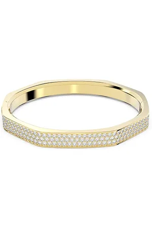 Swarovski Bracelet-jonc Dextera, forme octogonale, plaqué ton or, orné de cristaux, taille M