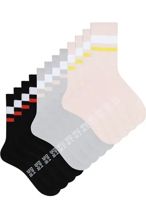 Dim Mi Chaussettes Eco Sport Style Femme x6, Noir/Gris/Rose, 35-38