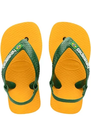 Havaianas Mixte bébé HAV. Baby Brasil Logo II Tongues, Pop Yellow/Amazon (Jaune et Vert), 22 EU