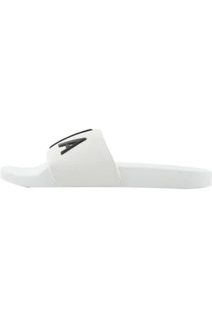 Armani Exchange Homme Mykonos, Kint Band, Big Logo Sandales Claquettes, OP.Blanc+Noir, 43 EU