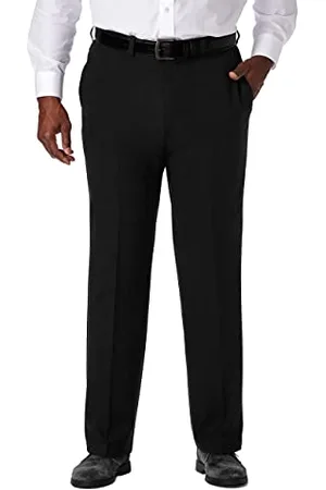 HAGGAR Cool 18 Pro Pantalon Avant Plat Coupe Classique Standard et Grandes Tailles décontracté, , 38 W/30 L Homme