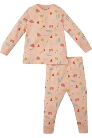 DeFacto Pyjama pour bébés filles, pyjama douillet pour bébés adorables, pyjama confortable pour bébés filles, pyjama bébé douillet en ensemble pyjama pour filles