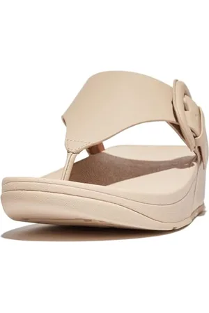 FitFlop Femme Lulu String en Cuir Brut avec Boucle recouverte Sandale, , 37 EU