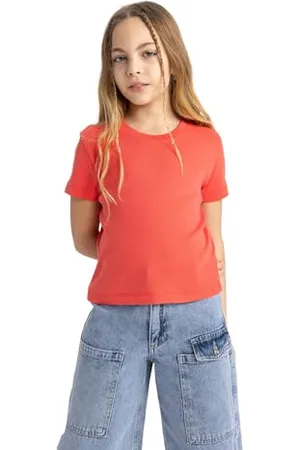 DeFacto T-shirt fille - t-shirts tendance pour enfants - t-shirts fille pour filles - t-shirts fille