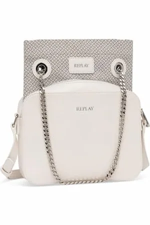 Replay Sac bandoulière avec chaîne, (Blanc), Taille Unique Femme