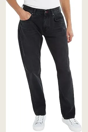 Tommy Hilfiger Homme Jean Straight Stretch, Noir (Spoke Black), 36W / 34L