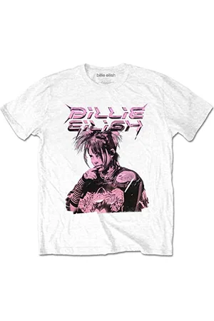 Billie Eilish Shirt Purple Illustration Official Unisex White, , L Mixte