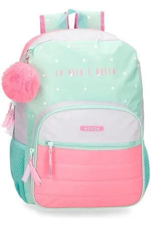 MOVOM La Vita è Bella Sac à dos scolaire adaptable à chariot 30 x 38 x 12 cm Polyester 13,68 l, , Sac à dos scolaire adaptable au chariot