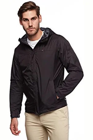 Tommy Hilfiger Veste légère et Respirante et imperméable à Capuche Lot de 2 Chte, Atmungsaktive, Wasserdichte Kapuzenjacke, Black, XXL Homme