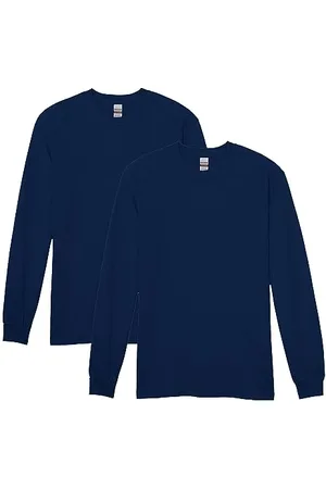 Gildan Lot de 2 t-Shirts à Manches Longues en Coton épais Chemise, , 3XL Homme