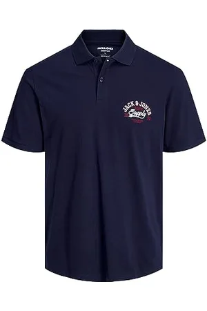 JACK & JONES Jjelogo Polo SS 2 Col Ss24 Sn Chemise à Manches Longues, Blazer Bleu Marine, L Hommes
