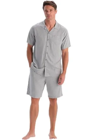 Dagi Grey Fashion Woven Regular Waist Viscose Leg Shorts Bas de Pyjama, XXL pour des Hommes