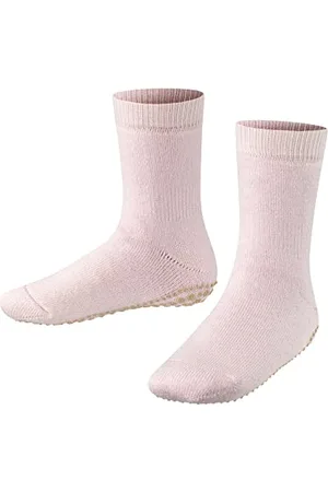 Falke Mixte enfant Catspads chaussons chaussettes picots antidérapants sur la semelle meilleure adhérence épais chauds intérieur bouclette respirants durables coton laine 1 paire, Rose (Powder Rose 8900), 23/26