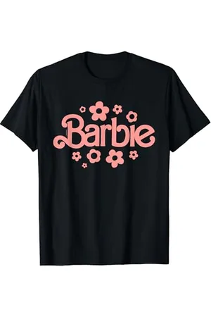 Barbie Logo fleurs rétro rose T-Shirt
