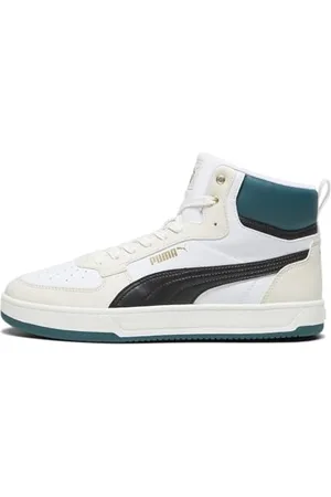 PUMA Unisex Caven 2.0 Mid Baskets, White Black Alpine Snow Warm White Gold, 45 EU