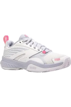 K-Swiss Performance Femme Speedex Padel Chaussures de Tennis, White/Arctic Ice/Neon Pink, 35.5 EU