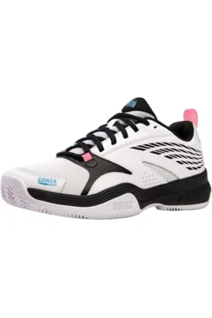 K-Swiss Performance Homme Speedex Padel Chaussures de Tennis, White/Black/Aquarius, 41.5 EU