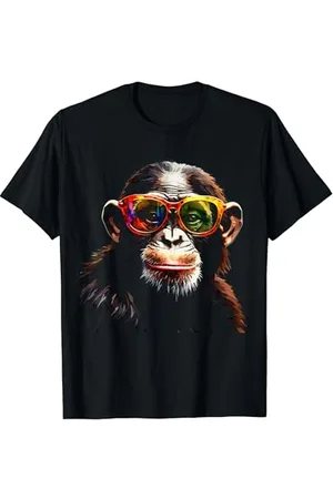 @n!mal Singe Lunettes de soleil Motif animal zoo Multicolore T-Shirt