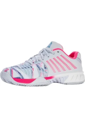 K-Swiss Performance Femme Express Light 3 Padel Chaussures de Tennis, Arctic Ice/White/Neon Pink, 35.5 EU