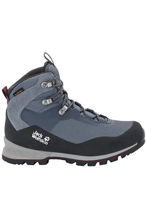 Jack Wolfskin Femme Wilderness Lite Texapore Mid W Chaussures de Randonnée Hautes, Gris (Pebble Grey/Burgundy 6511), 38.5 EU Étroit