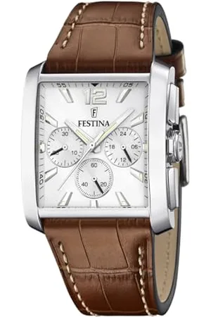 Festina Montre Gris , Bracelet Cuir, Homme