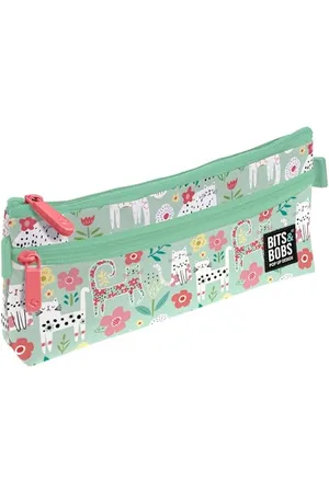 Grafoplas Grafoplas | Trousse Scolaire Plate | 2 Poches | 23 x 10 cm | Compartiments avec Fermeture éclair | Poignées d