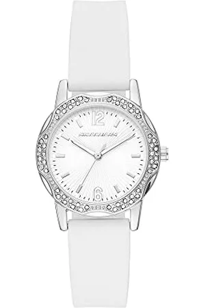 Skechers Montre pour Femmes Vanowen, Mouvement à Trois Aiguilles, Boîtier en Alliage Argenté 32mm avec Bracelet en Silicone, SR6270