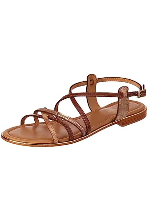 Les Tropéziennes par M Belarbi Femme Harry Sandales Bout Ouvert, Marron (Tan/Or 797), 40 EU
