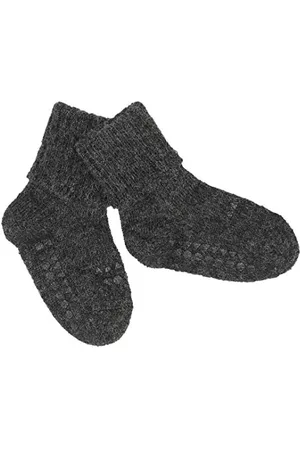 GoBabyGo Chaussettes antidérapantes pour bébé | Support antidérapant pour enfants actifs | Coton de bambou | 6-12 m (17-19 cm) | mélangé