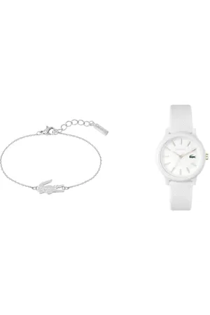 Lacoste Montre Analogique à Quartz pour Femme avec Bracelet en Silicone - 2001211 Bracelet en chaîne pour Femme Collection Crocodile - 2040046