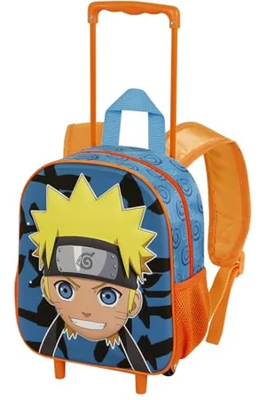 Naruto Happy-Sac à Dos 3D à roulettes Petit, Bleu, 26 x 34 cm, Capacité 12,5 L