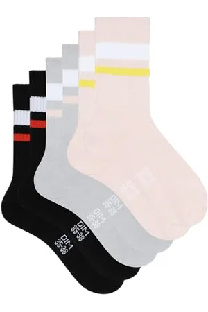 Dim Mi Chaussettes Eco Sport Style Femme x3, Noir/Gris/Rose, 35-38