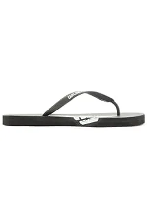 Emporio Armani Mixte Bold Eagle Logo Flip Flops, Noir+Blanc, W36
