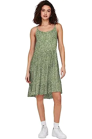 ONLY Robe Femme Encolure en V Fines Bretelles sans Manches Robe Courte été, Couleurs: , Taille:S