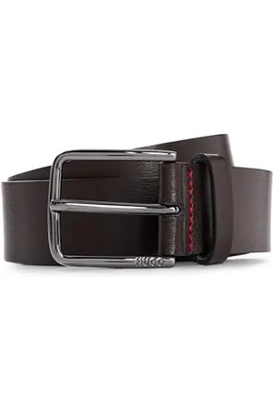 HUGO BOSS Hommes Gerik Sz35 Ceinture en cuir grainé avec boucle logotée