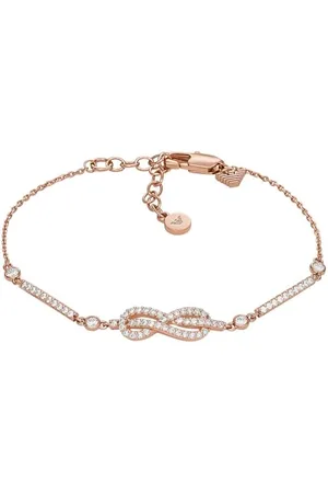Emporio Armani Bracelet à pampilles en laiton, doré rose, pour femme, EGS3109221