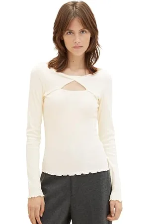 TOM TAILOR 1039353 T-Shirt à Manches Longues, 29511-Beige Neutre Doux, M Femme