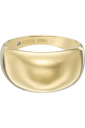 Fossil Bague de Bande en Acier Inoxydable Ton Or All Stacked Up pour Femme, JF047467109