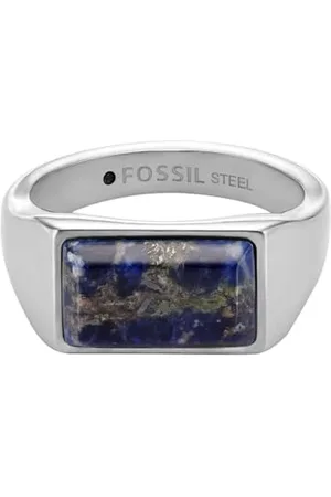 Fossil Bague de chevalière en acier inoxydable All Stacked Up pour homme, JF0472604012