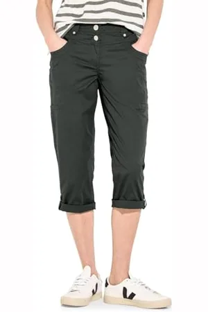 CECIL B377578 Pantalon 3/4 Papertouch, Kaki Solide, 28W x 22L Femme, , Women