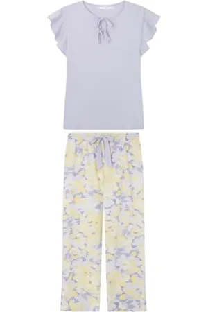 Women secret Lilac Floral 1% Cotton Pyjamas Ensemble de Pijama, , L Femme